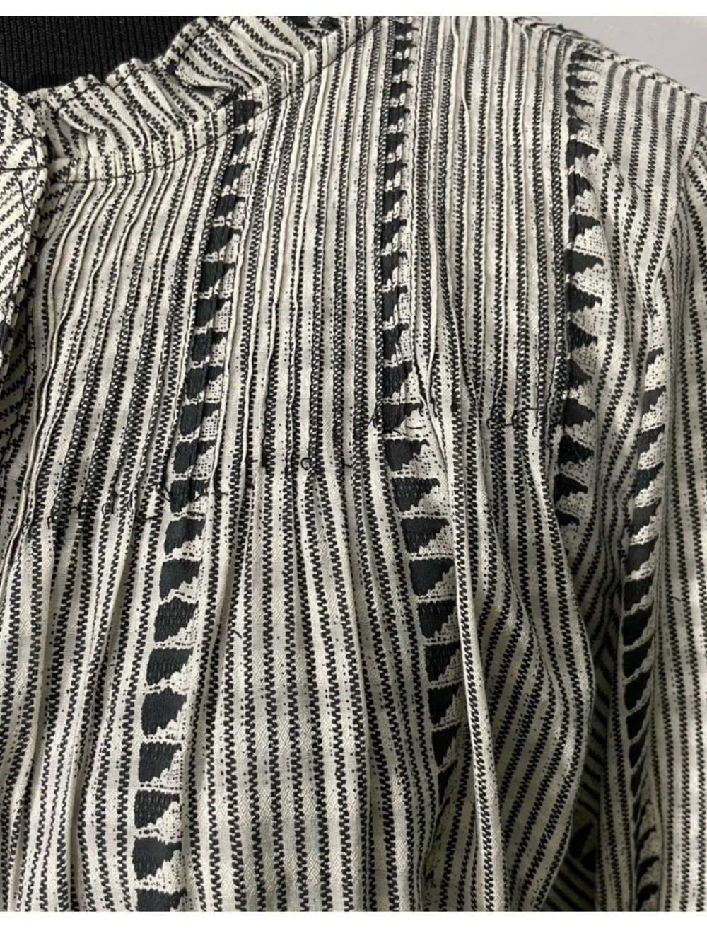 J Crew Black and White Striped Peasant Blouse size Small CB-10 - Picture 4 of 10
